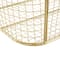 20" Gold Metal Storage Basket with Curved Sides & Ring Handles
